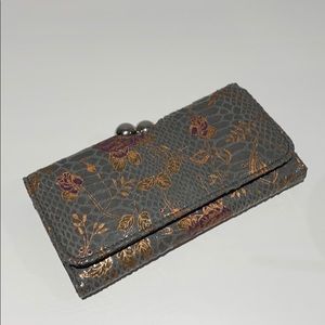 Grey Faux Snake Skin with Floral Lay Over print